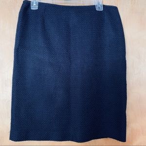 Calvin Klein Navy Blue Tweed Pencil Skirt 12P